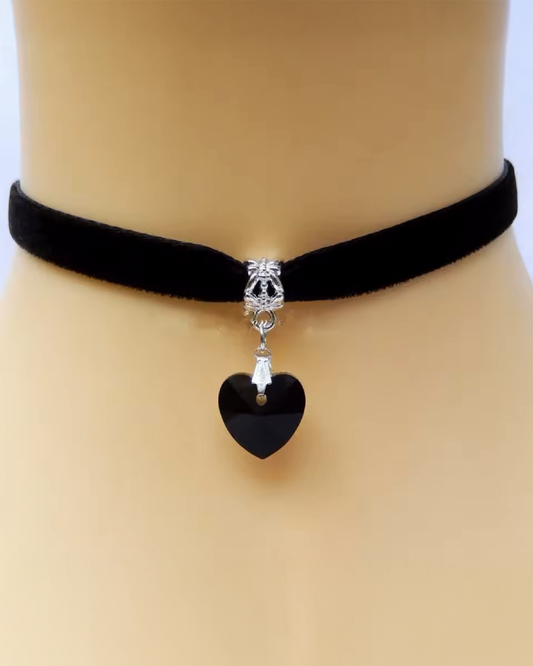 Black Velvet Heart Choker